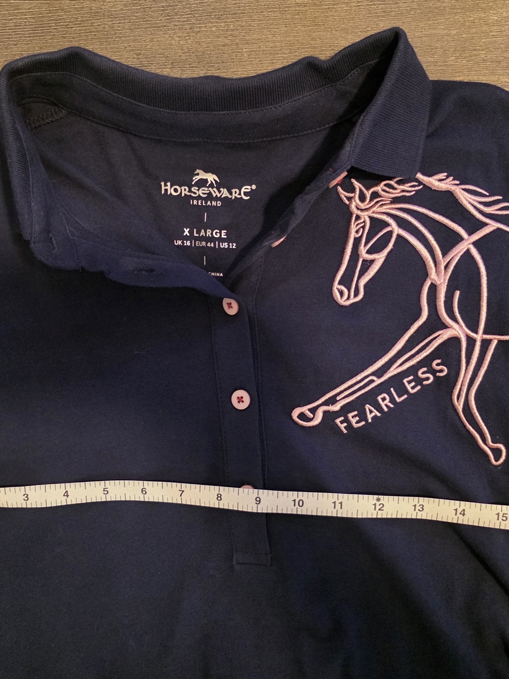 Horseware Ireland Women's Navy Polo Shirt with Pink Embroidery - Fearless